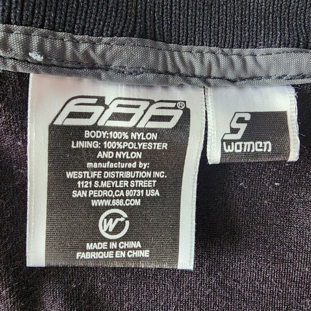686 Womens Small Jacket Velour Black Zipper Track Track Logo - Picture 7 of 9